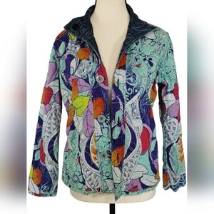 Casual Studio Reversible Quilted Denim Jacket Funky Print Size S